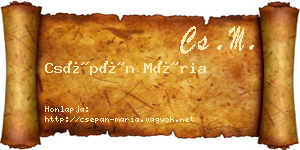 Csépán Mária névjegykártya