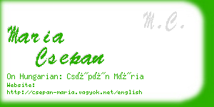 maria csepan business card